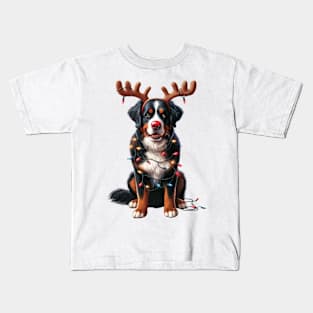 Christmas Red Nose Bernese Mountain Dog Kids T-Shirt